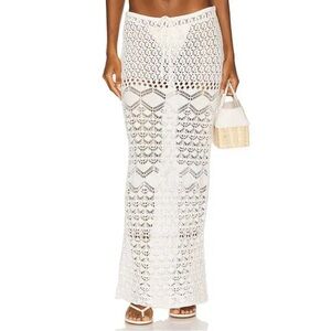 More to come Maria white crochet skirt